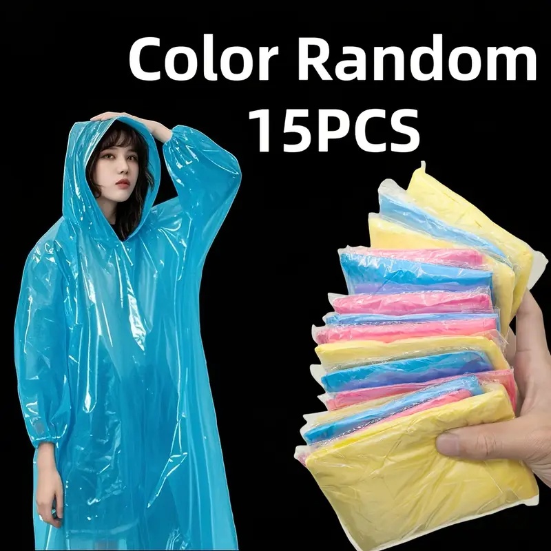 15/30PCS Jas Hujan Transparan  - Emergency Poncho Rain ulasan dan harga